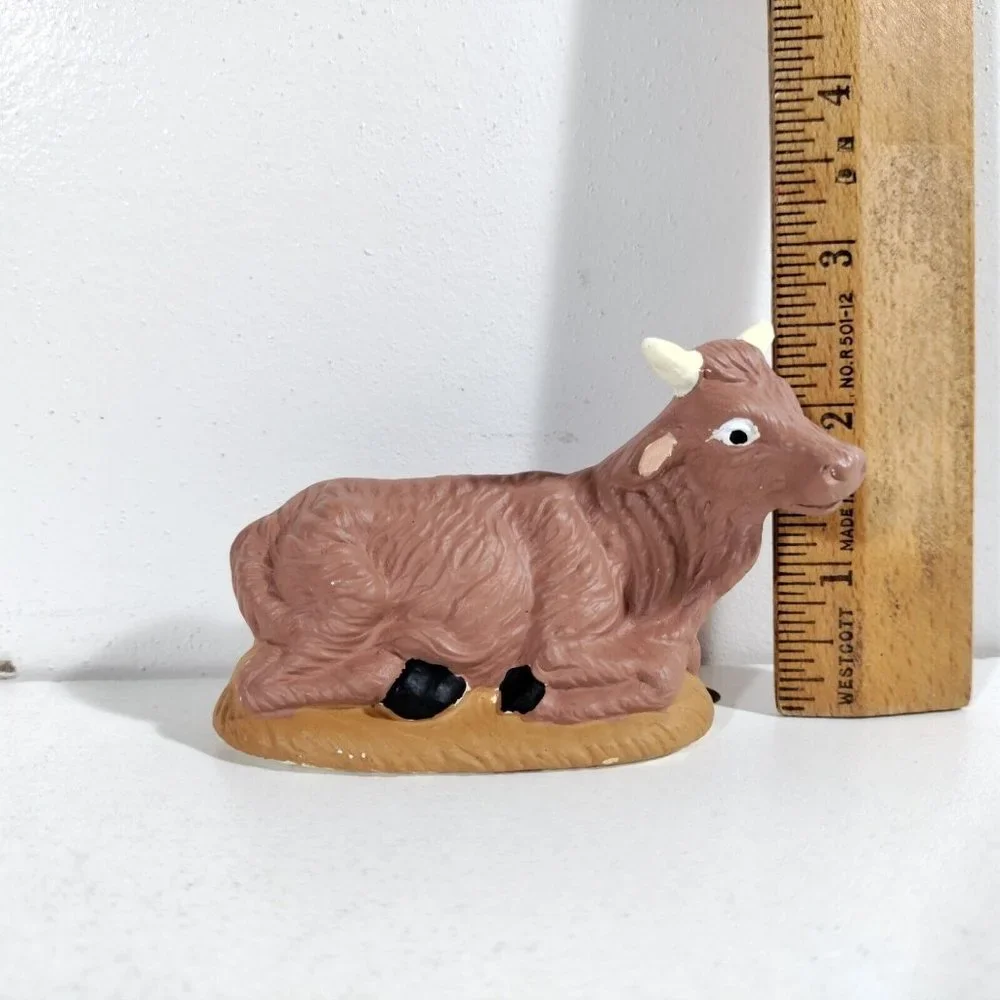 Vtg Homco Nativity Scene Cow Ceramic Figurine